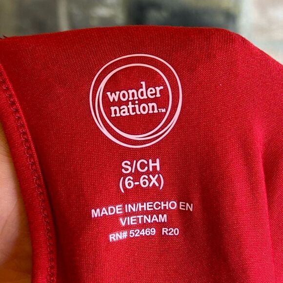 5 for $25🔥Girls Small (6/6X) Wonder Nation Red Sequined Jumpsuit - Picture 3 of 5